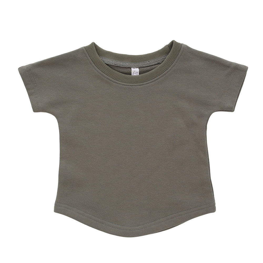 Classic 100% Cotton T Shirt Solid Color Sleepwear Bamboo Organic Cotton Short Sleeve Tops for Babies Kids Clothing
