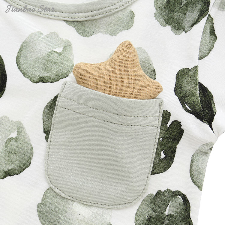 Top Sale New Design High Quality 100% Cotton Comfortable Summer Style Casual Short Sleeved Baby Suit Baby Clothes with Pocket