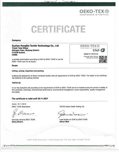 OEKO-TEX CERTIFICATE