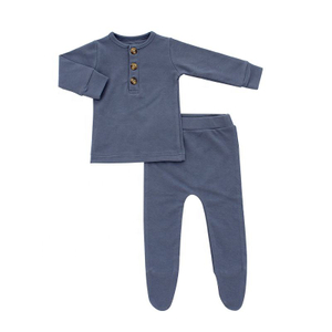 Wholesale Newborn Baby Clothing Infant Pajamas Sleeping Out Going Wear 100% Cotton Solid Color Long Sleeves Baby Clothing Set
