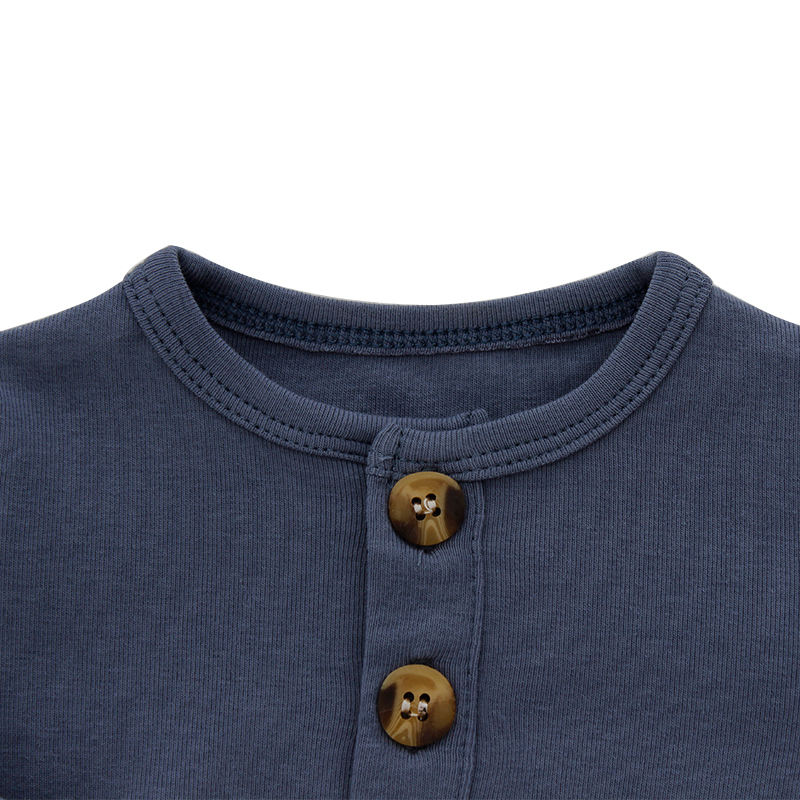 Wholesale Newborn Baby Clothing Infant Pajamas Sleeping Out Going Wear 100% Cotton Solid Color Long Sleeves Baby Clothing Set