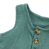 New Design Top Sale 100% Cotton Fashion Comfortable Pocket Buttons Sleeveless Unisex Newborn Baby Clothes Baby Rompers