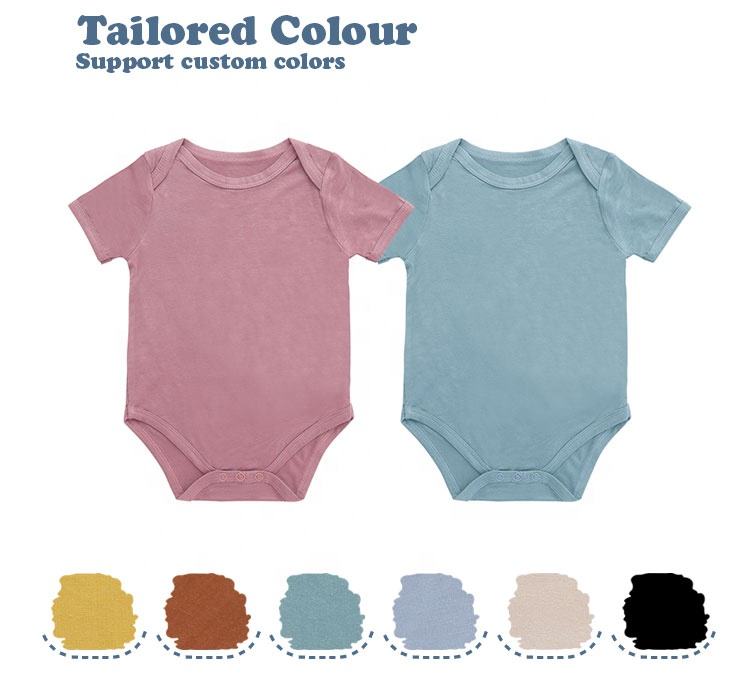 OEM 95%bamboo 5%spandex Shortsleeve Rompers Clothes Pajamas High-Quality Bamboo Newborn Baby Girls Boys Clothing Casual Nice