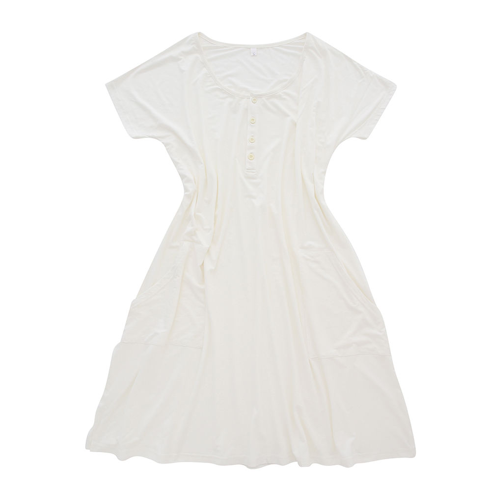 Extra Soft Bamboo Knitted Mommy Women Girls Pajamas Dress Sleepwear With Opening Button Design