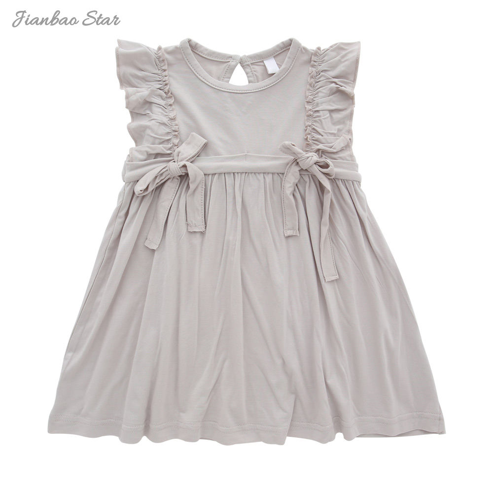 Customize Wholesale New Style Summer Color Pattern Sleeveless Lovely Suspender Baby Girls Dress Soft Infants Clothing