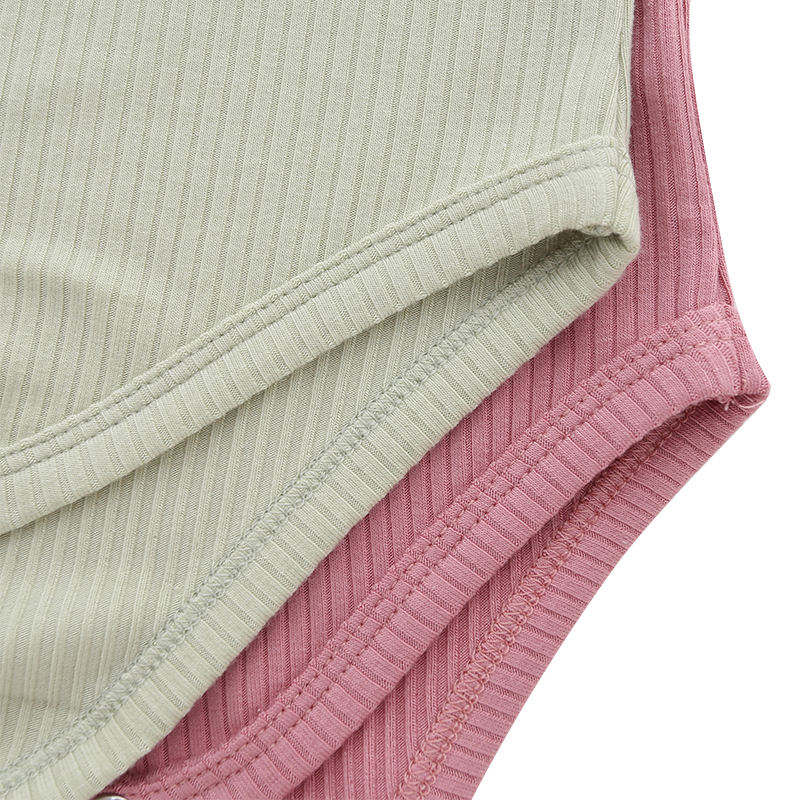 Hot Sale High Quality 100% Cotton Knitted Custom Wholesale Buttons Sleeveless New Born Unisex Baby Rompers