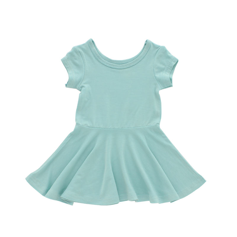 Baby Toddler Girls Summer Dress Round Collar A-Line Wholesale Kids Clothing Dress With Customized Printing Design