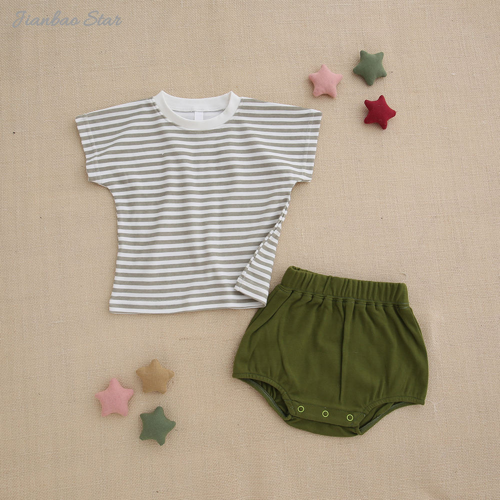Baby Boys Pajamas Set Lovely Kids Suit Set Factory Direct Bamboo Cotton 2 Pcs Short Sleeve Casual Clothing Set