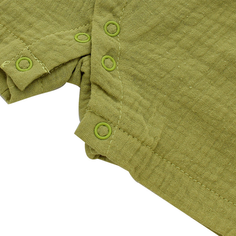 New Design 100% Cotton Knitted Custom Comfortable Casual Newborn Baby Buttons Short Sleeved Baby Clothes Romper