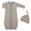 Wholesale Long Sleeve Sleeping Bag Front Zipper Design Soft And Cute Hat Baby Nightgown Sets for Newborn Infant Toddler