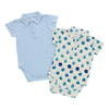 Popular Bamboo Knitted Unisex Baby Rompers Short Sleeve Summer Turn-down Collar With Opening Button Design Baby Jumpsuit