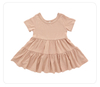 Wholesale Kids Dress Casual Party Clothing Lovely Baby Dress Autumn Short Sleeve Solid Color Fashion Baby Girl Skirt