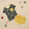 Custom Print Toddler Baby Clothes Short Sleeve Children's Pocket Baby Clothes 2PCS Baby Clothing Sets