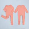 Wholesale NEW Launch Long Sleeve Baby Romper Two Way Zipper 0-24m Baby Clothing Solid Color Custom Print Newborn Baby Rompers
