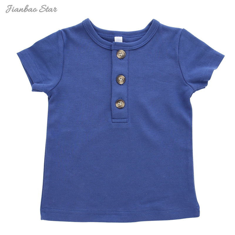 Boutique Plain Color Short Sleeves Baby T-shirt Kids Toddler Summer Unisex Shirt Baby Clothes