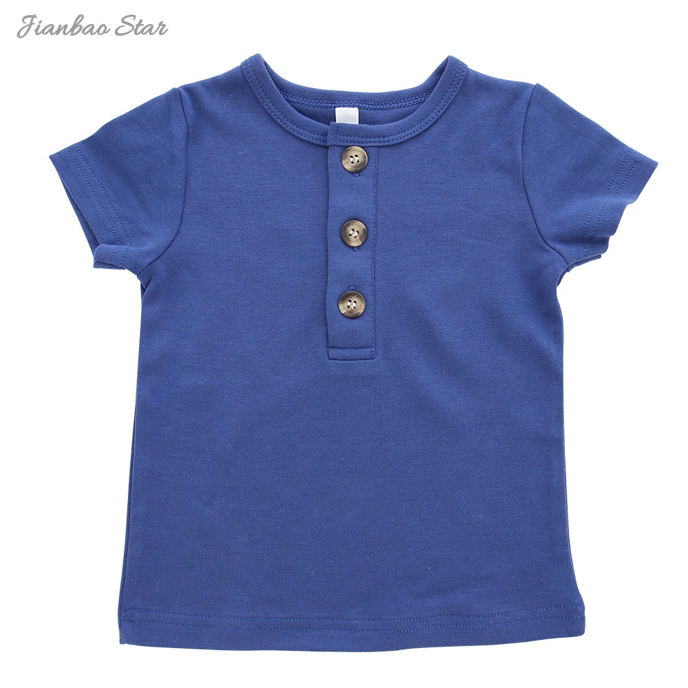 Boutique Plain Color Short Sleeves Baby T-shirt Kids Toddler Summer Unisex Shirt Baby Clothes