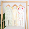 New Design 100% Cotton Knitted Comfortable Summer Style Suspender With Pocket Sleeveless Buttons Unisex Baby Romper