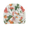 Lovely Baby Hats Bamboo Fabric Sweet Flora Pattern Muslim Facial Decoration Custom Accessories of Baby Romper Set