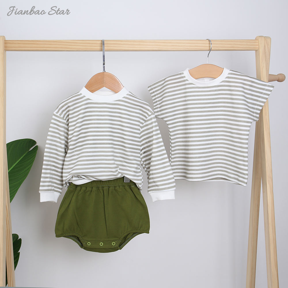 Baby & Kids 100% Cotton Clothing Set Boys And Girls Outfits 2pcs Long Sleeves Tops & Bottom Shorts Autumn Winter Clothes