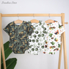 Summer Wholesale Baby Rompers Folded Sleeve With Snap Button Custom Printed Pattern Unisex Baby Jumpsuit