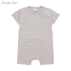 Wholesale Summer Style Jumpsuit With Short Sleeve & Snap Button Plain Color Bamboo Baby Romper Set