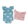 Sweet Style Sleeveless Baby Girls Romper Summer Ruffle Round Collar Baby Suit Clothing Bamboo Fiber And Spandex