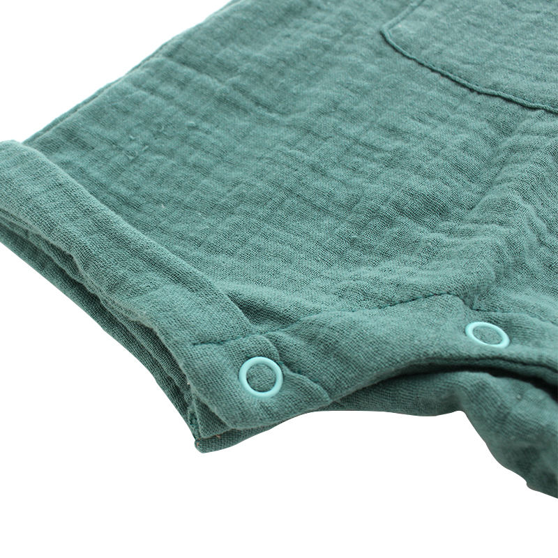 New Design Top Sale 100% Cotton Fashion Comfortable Pocket Buttons Sleeveless Unisex Newborn Baby Clothes Baby Rompers