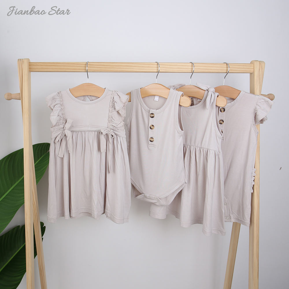 Customize Wholesale New Style Summer Color Pattern Sleeveless Lovely Suspender Baby Girls Dress Soft Infants Clothing