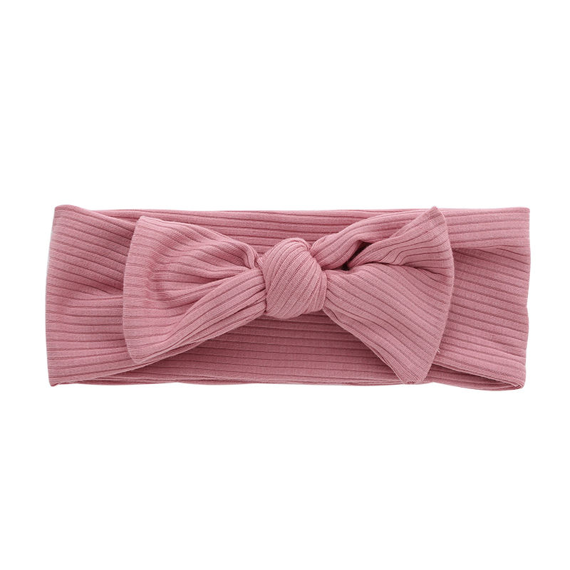 NEW Design Bamboo Knitted Baby Headband Strong Elasticity Facial Kids Head Band Solid Color Fashionable Ribbed Style