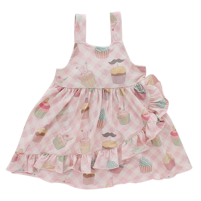 Customize Summer Sleeveless Baby Dress Wholesale High Quality Bamboo Cotton Suspender Baby Girls Skirt Soft Infants Clothing