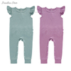 New Design High Quality Custom Color 100% Cotton Button Sleeveless Ruffle Baby Romper New Born Baby Clothing