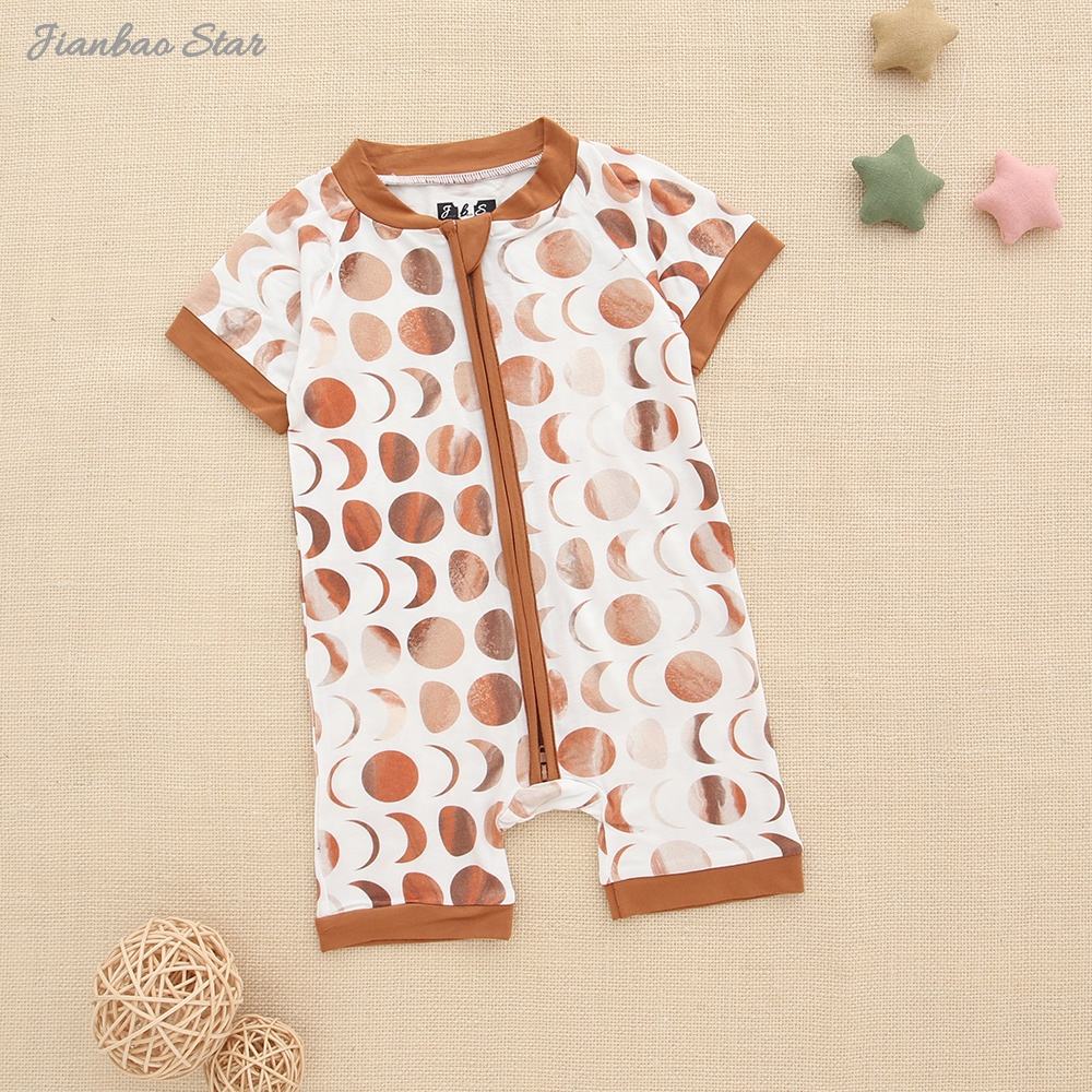 2022 New Arrivals Custom Bamboo Baby Zipper Romper One Piece Summer Style High-quality Baby Jumpsuit