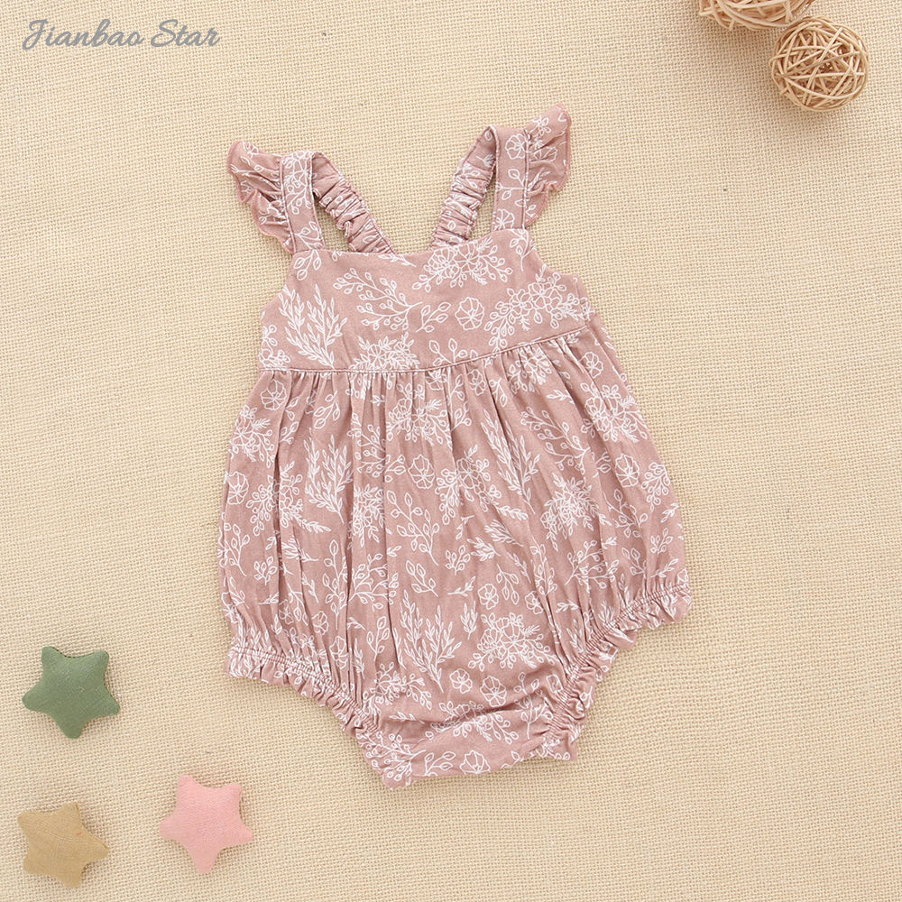 Support Customization Ins Baby Girls Suspenders Style Bamboo Cotton Sleeveless Best Summer Romper From Factory