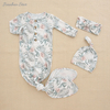 Baby Sleep Gown Sets With New Design Hat And Cute Design Headband 3 Pieces Kids Sleeping Bag For Four Seasons