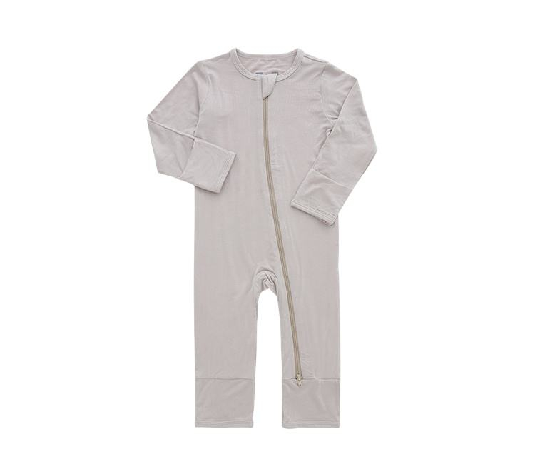 Classic Solid Color Design Suspender Bamboo Cotton Long Sleeve Lovely Baby Rompers Autumn Infants Body Suit Zipper Jumpsuits